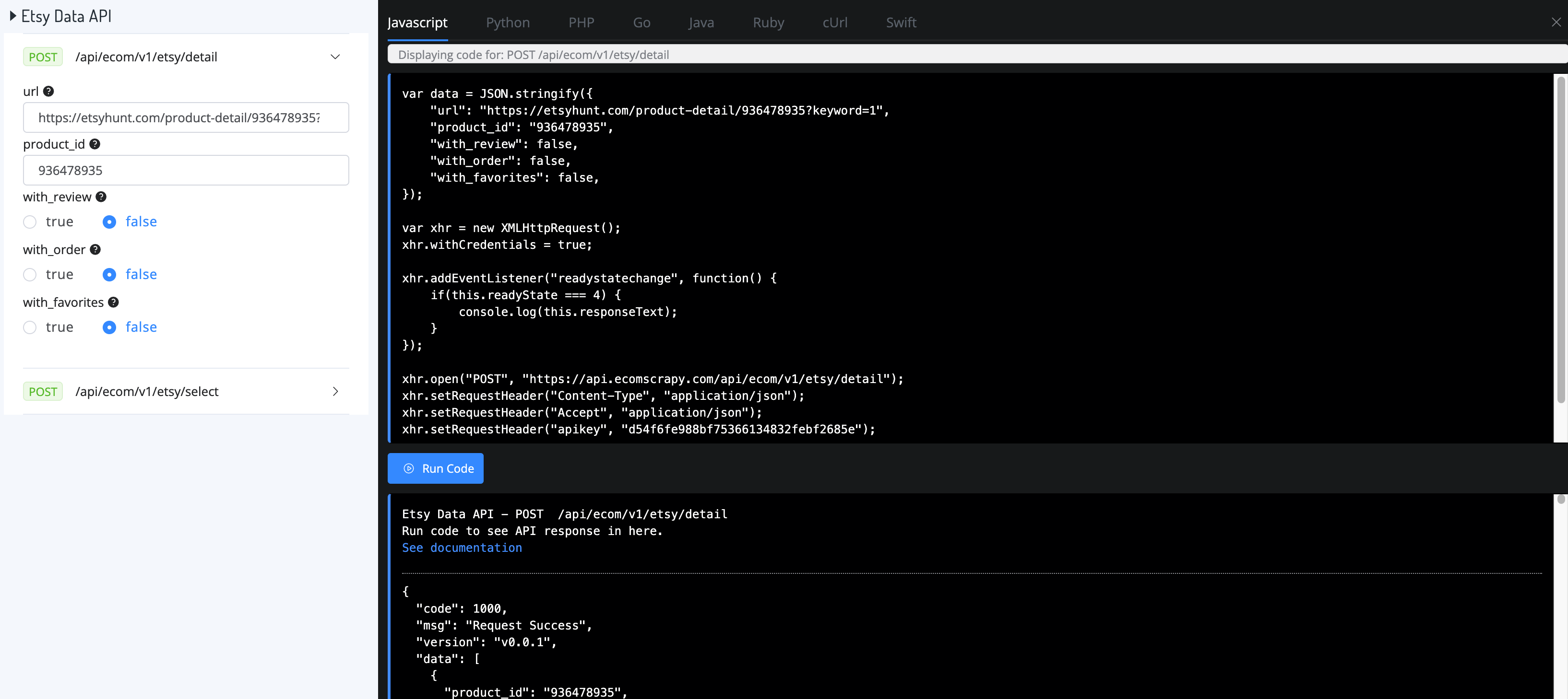 etsyhunt data api